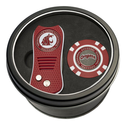 Team Golf Washington St Golf Gift Sets - Tin - Divot Tool & Poker Chip - 