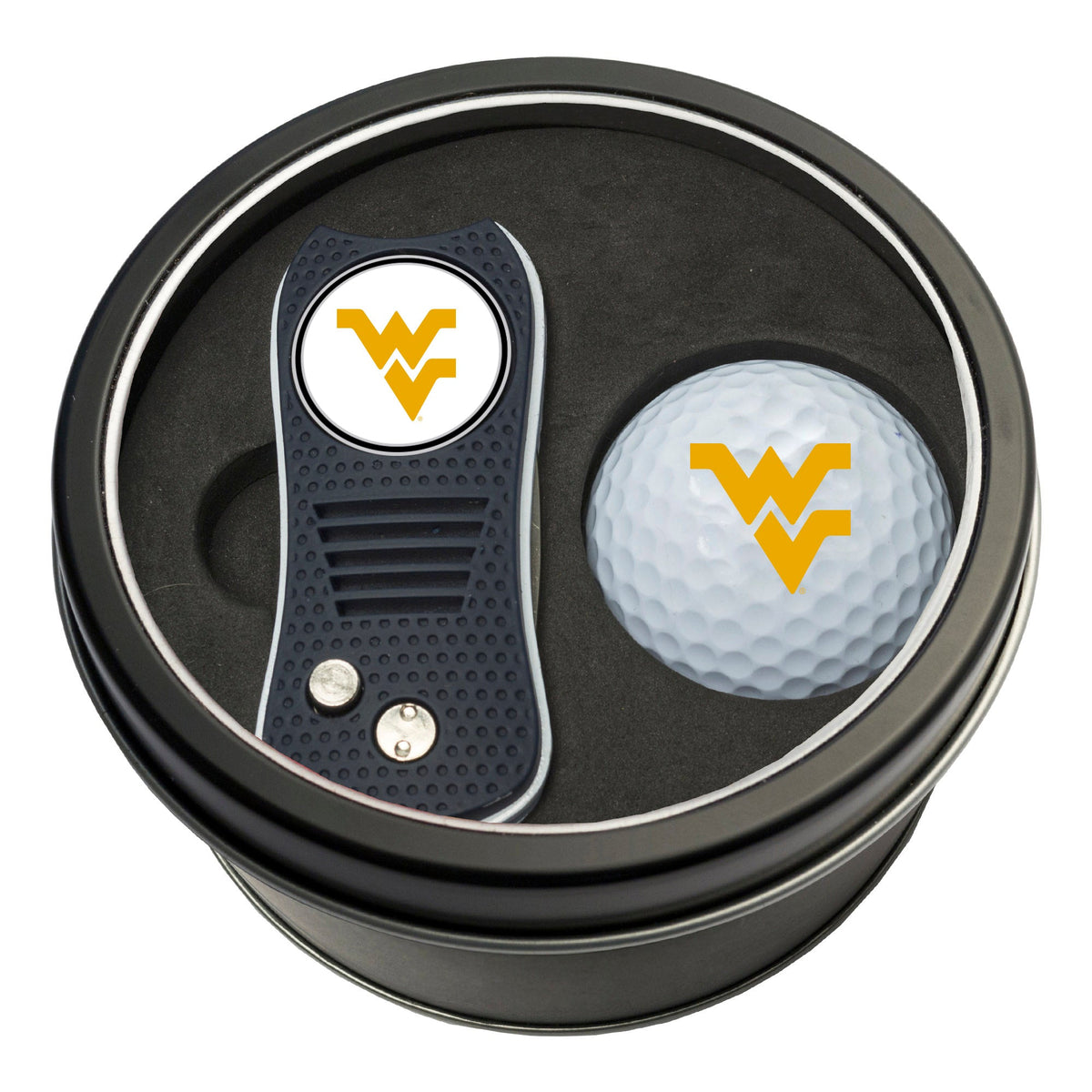 Team Golf West Virginia Golf Gift Sets - Tin - Divot Tool & Golf Ball - 