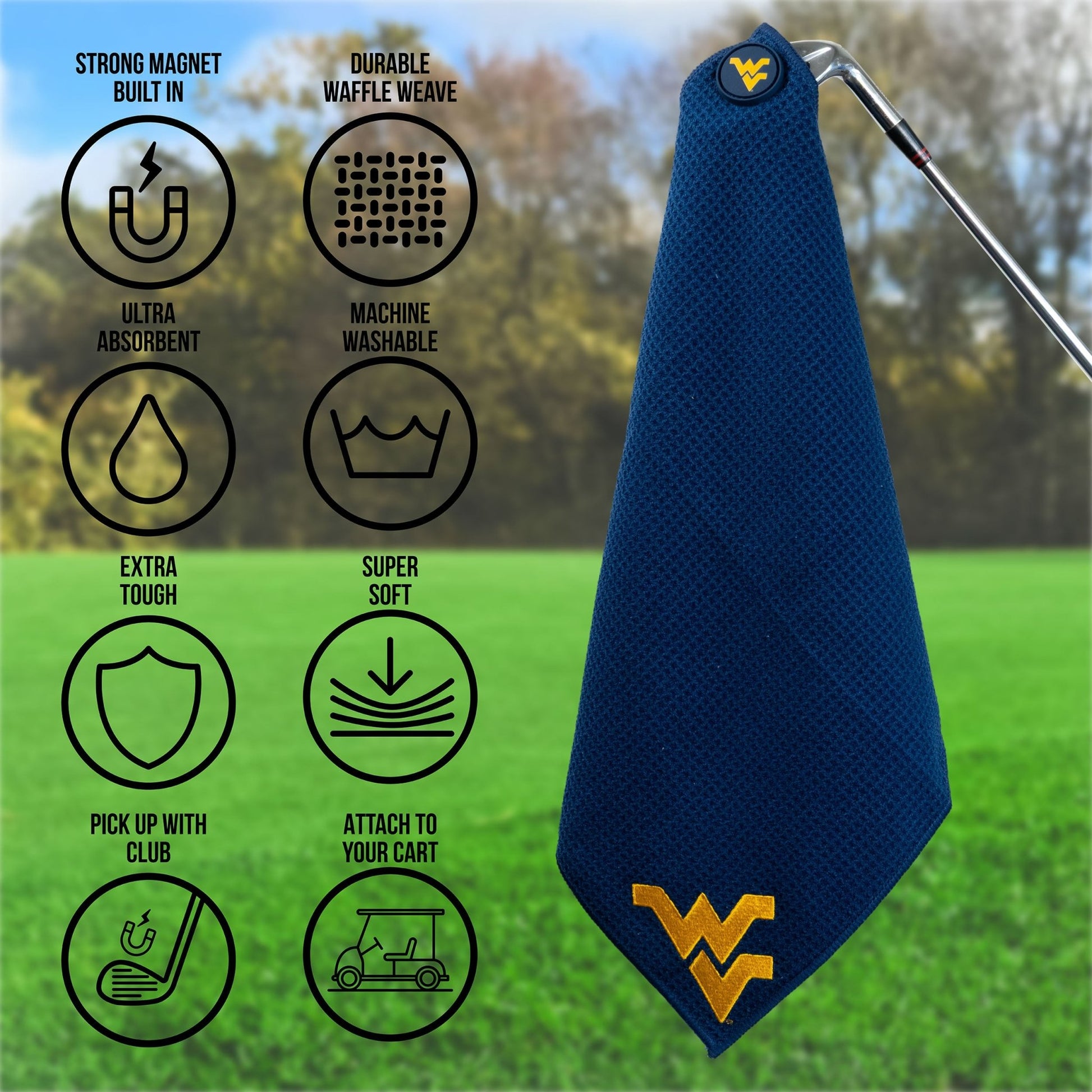 Team Golf West Virginia Magnetic Golf Towel - Team Golf USA