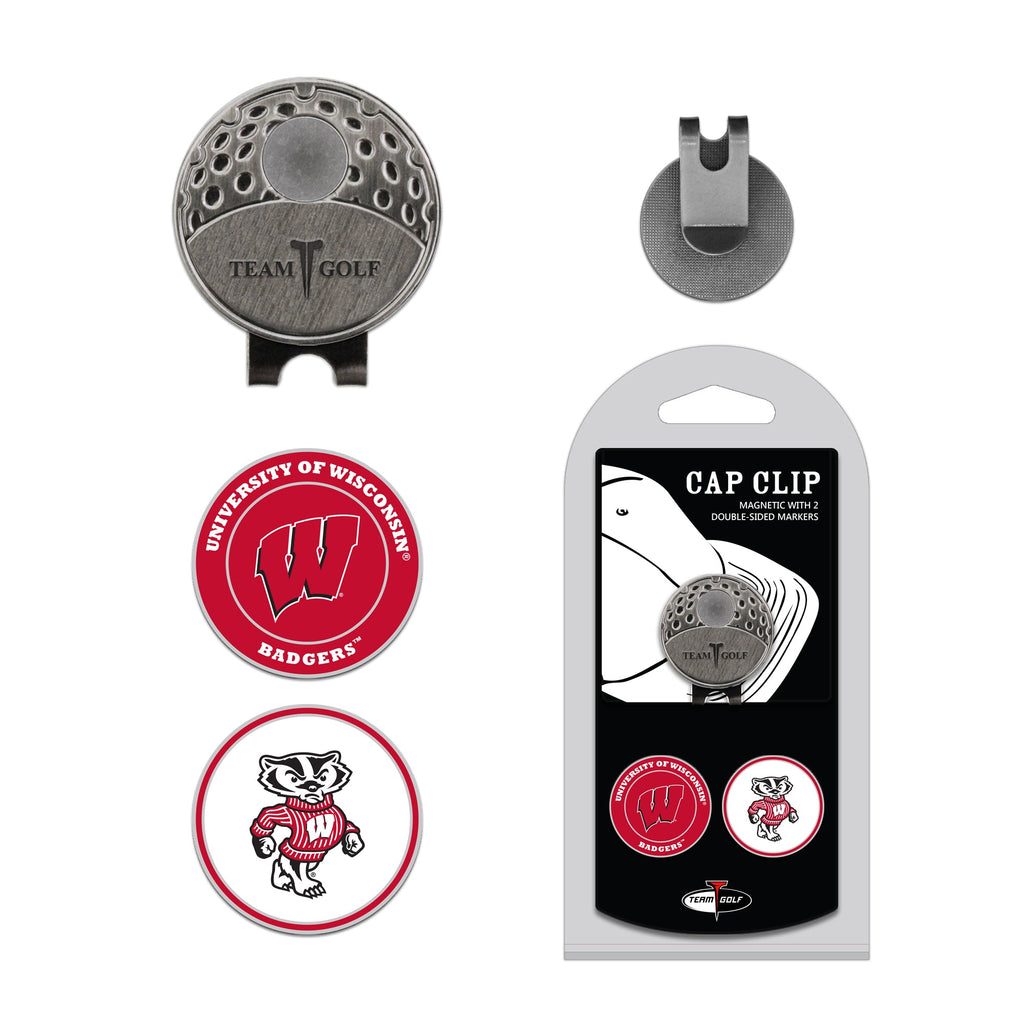 Team Golf Wisconsin Ball Markers - Hat Clip - 2 markers - 