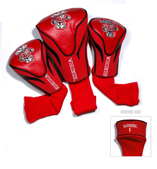 Team Golf Wisconsin DR/FW Headcovers - 3 Pack Contour - Embroidered