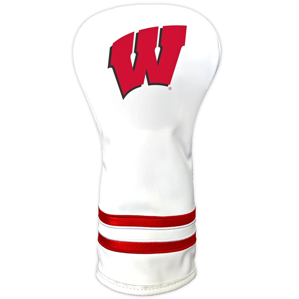 Team Golf Wisconsin DR/FW Headcovers - Vintage Driver HC - Printed White
