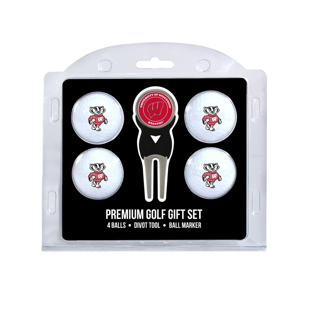 Team Golf Wisconsin Golf Gift Sets - 4 Ball Gift Set - 