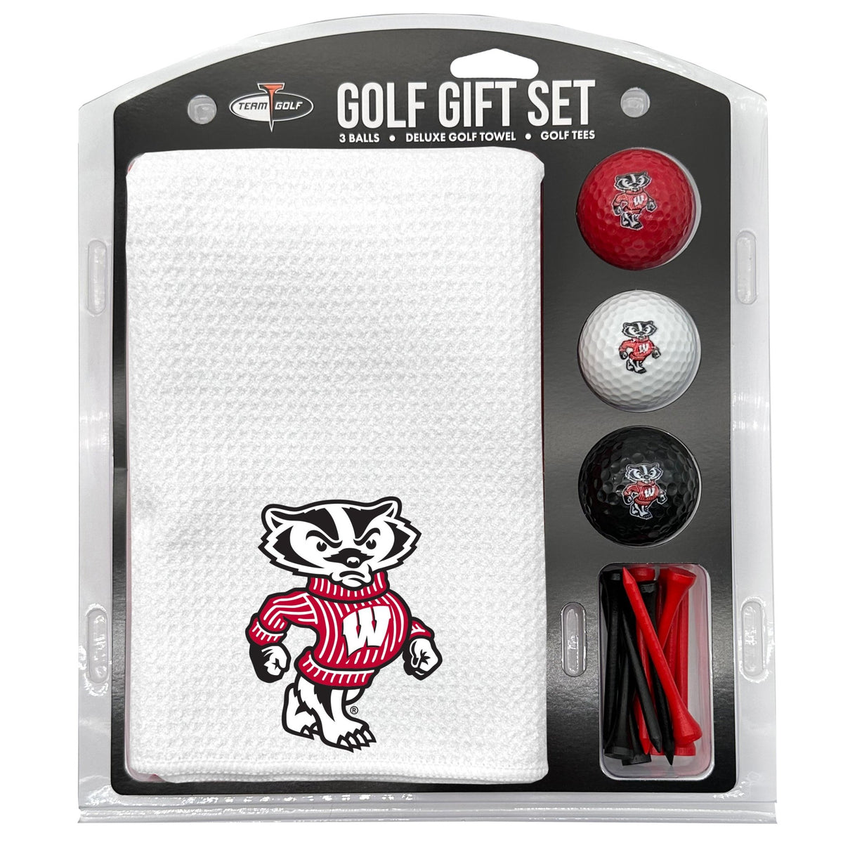 Team Golf Wisconsin Golf Gift Sets - Microfiber Towel Gift Set - White - 