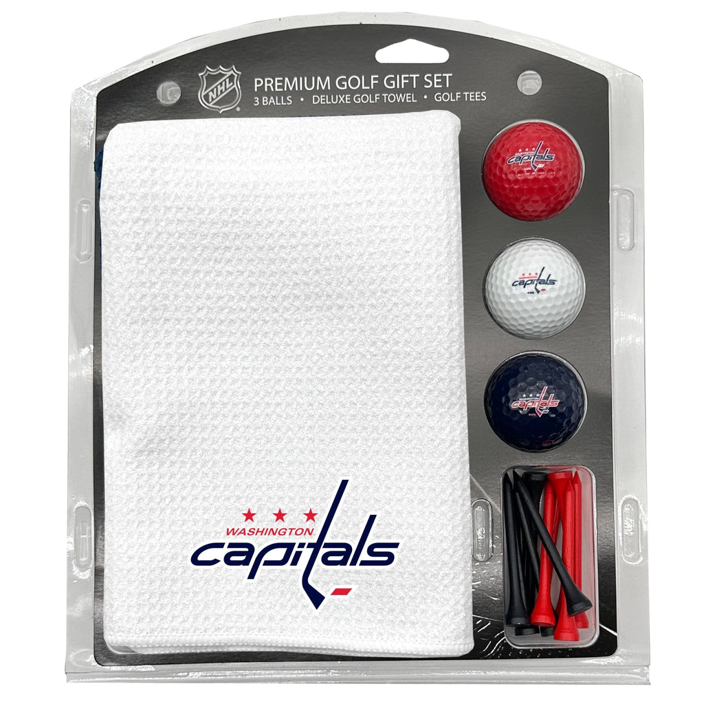 Team Golf WSH Capitals Golf Gift Sets - Microfiber Towel Gift Set - White - 