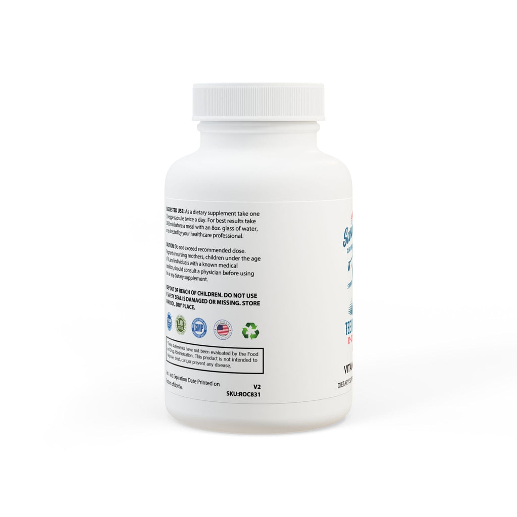 Tee up & Thrive: Vitamin K2 + D3 Supplement (60 Capsules) - White bottle + cap - Unflavored