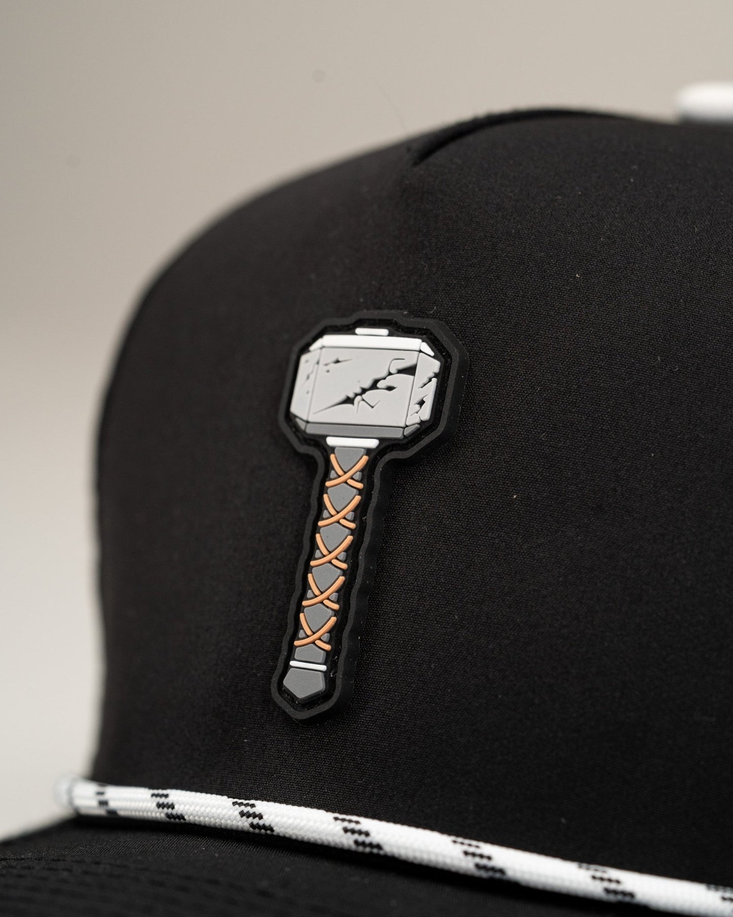 Thor's Hammer Black - Perforated Rope Hat - Pins and Aces