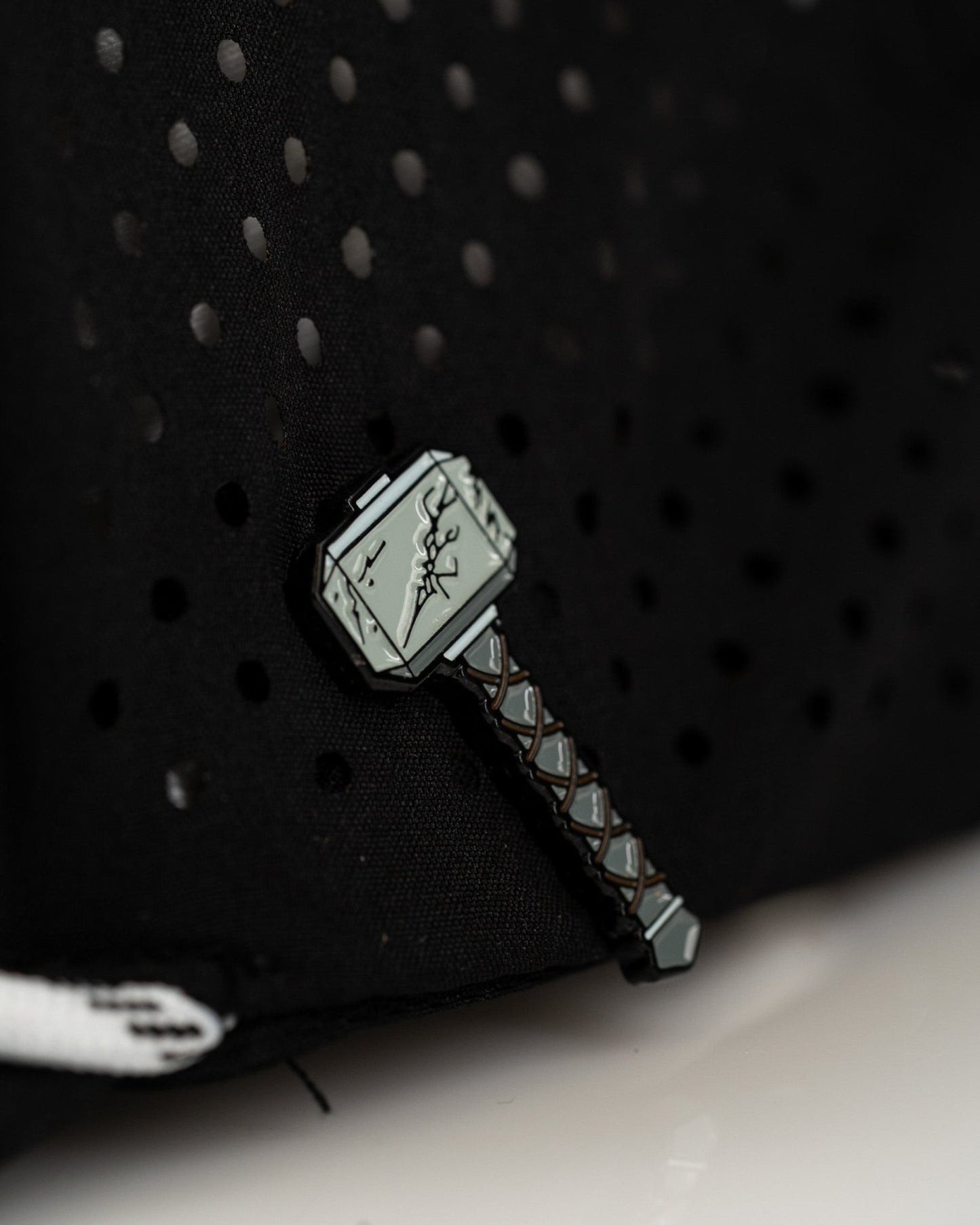 Thor's Hammer Black - Perforated Rope Hat - Pins and Aces