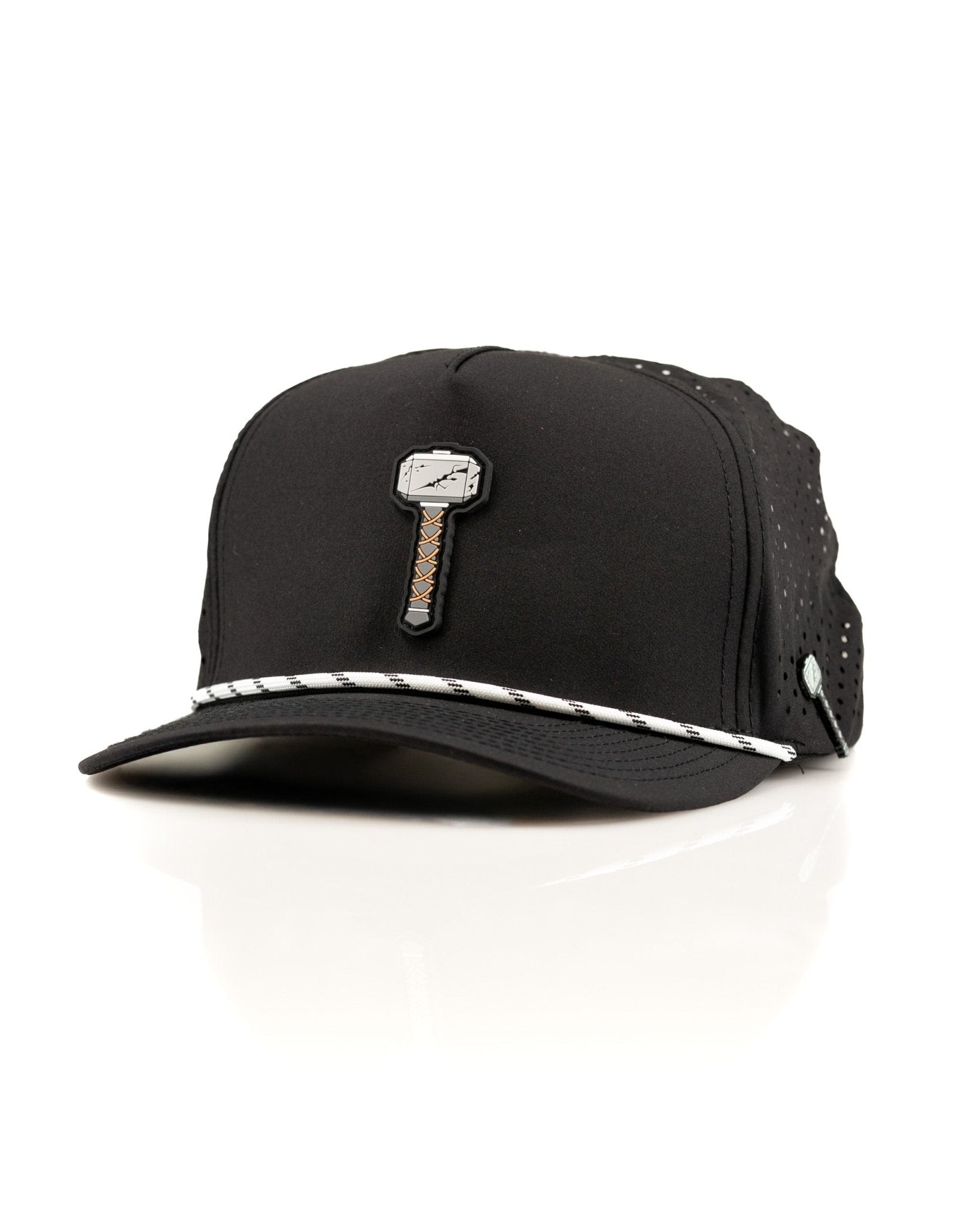 Thor's Hammer Black - Perforated Rope Hat - Pins and Aces