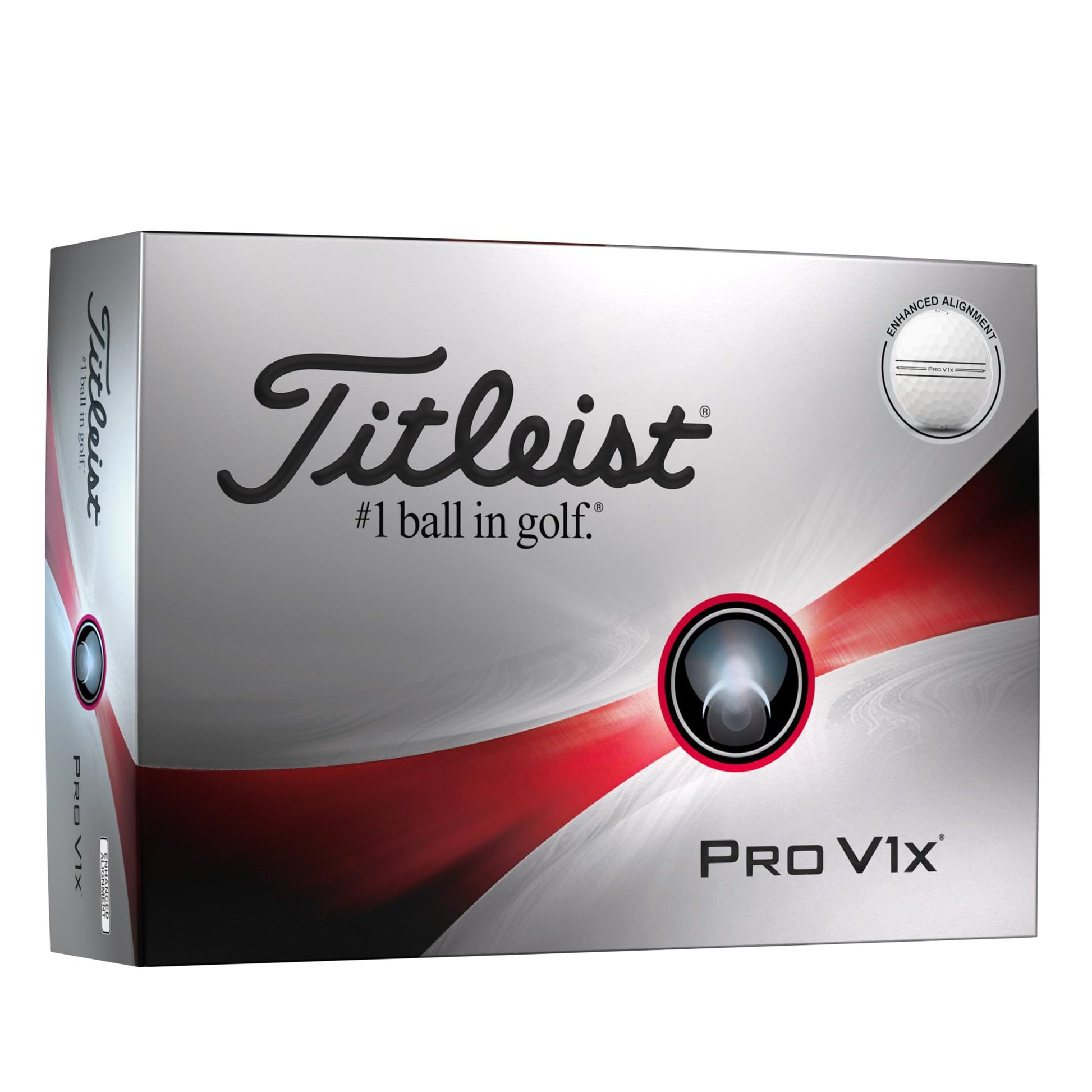 Titleist Pro V1x Golf Balls - White - Enhanced Alignment