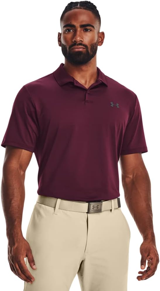 Under Armour Men's Matchplay Polo - (600) Dark Maroon / / Pitch Gray - Large Tall