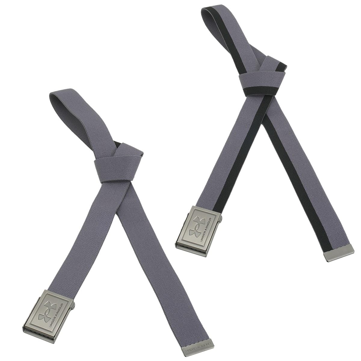 Under Armour Men's Stretch Webbing Belt - One Size Fits Most - (025) Castlerock / Black / Black