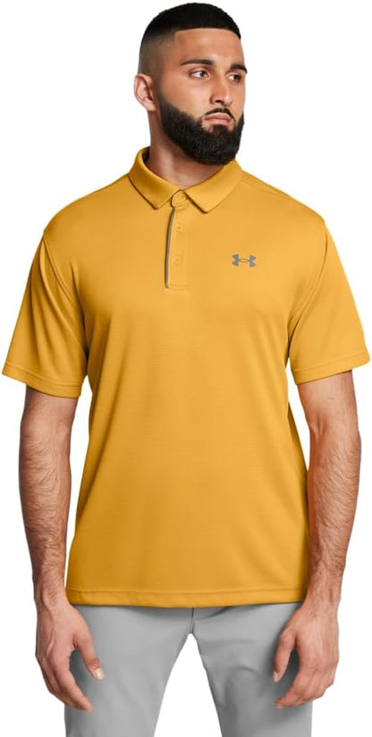 Under Armour Men's Tech Golf Polo - 4X - Large Tall - (711) Golden Yellow / / Pitch Gray
