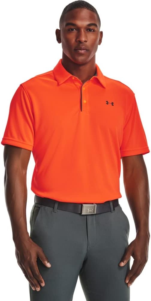 Under Armour Men's Tech Golf Polo - 4X - Large Tall - Blaze Orange (825)/Pitch Gray