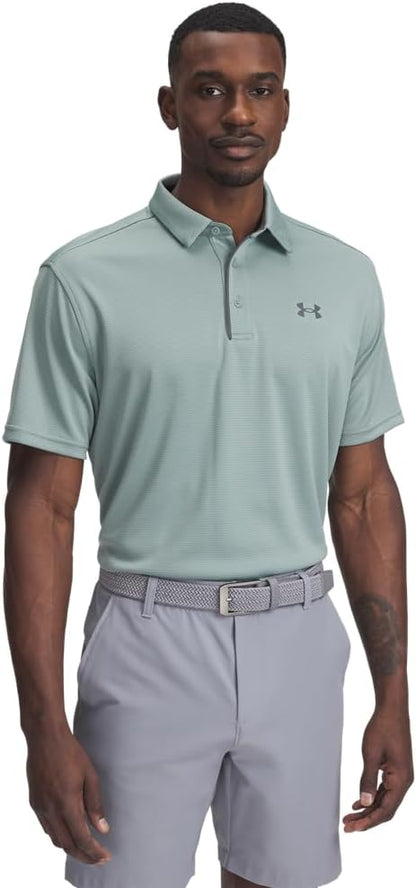 Under Armour Men's Tech Golf Polo - Large - (348) Silica Green / / Pitch Gray