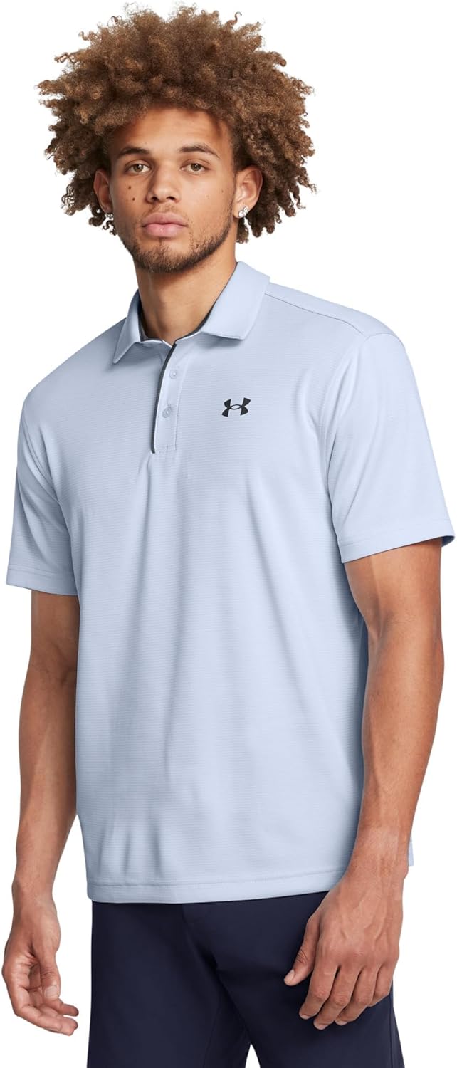 Under Armour Men's Tech Golf Polo - Large - (470) Nimbus Blue / / Pitch Gray