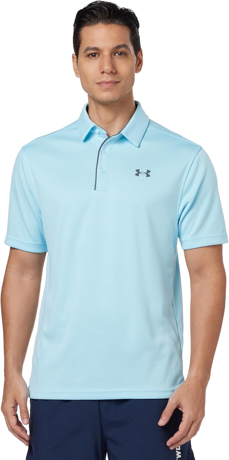 Under Armour Men's Tech Golf Polo - Large - (494) Stream / / Pitch Gray