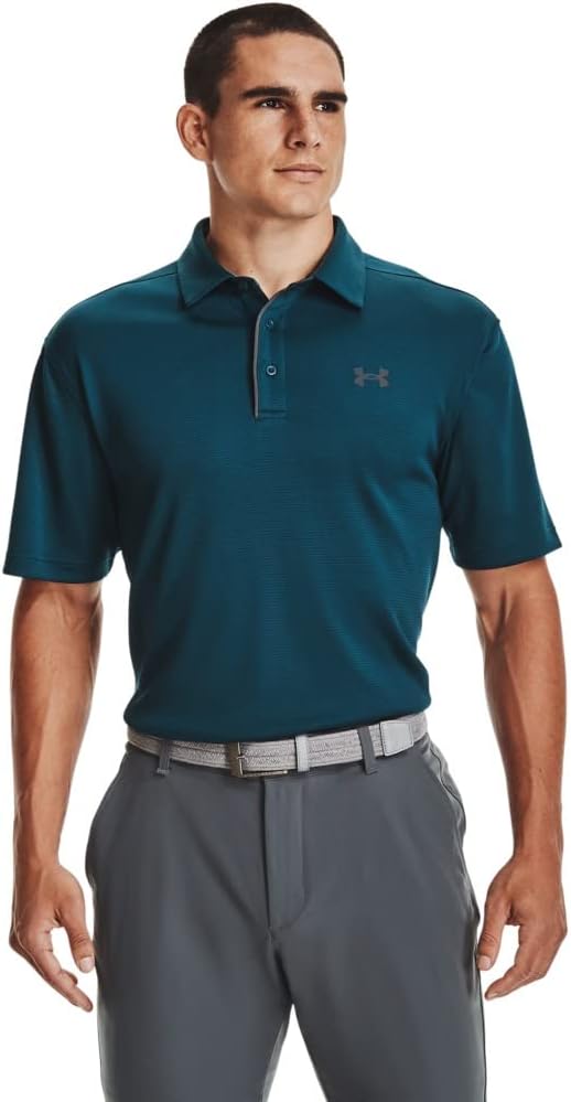 Under Armour Men's Tech Golf Polo - Large - Blue Note (413)/Pitch Gray