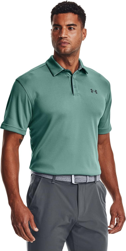 Under Armour Men's Tech Golf Polo - Large - Retro Teal (391)/Pitch Gray