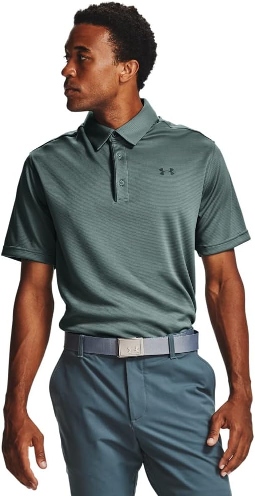 Under Armour Men's Tech Golf Polo - Medium - Lichen Blue (424)/Pitch Gray