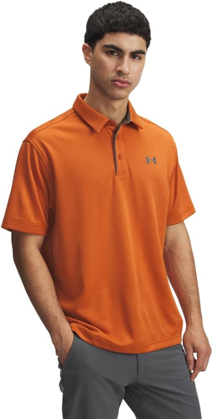 Under Armour Men's Tech Golf Polo - XX - Large Tall - (724) Burnished Orange / / Pitch Gray