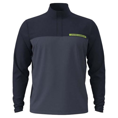 Under Armour Men's Tee 2 Green 1/4 Zip - Small - (411) Midnight Navy / Downpour Gray / Cyber Green