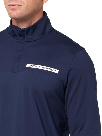 Under Armour Men's Tee 2 Green 1/4 Zip - Small - (411) Midnight Navy / Downpour Gray / Cyber Green