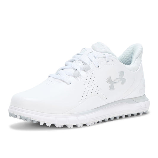 Under Armour Women's Drive Fade Spikeless Sneaker - 7 - (100) White/Distant Gray/Metallic Silver