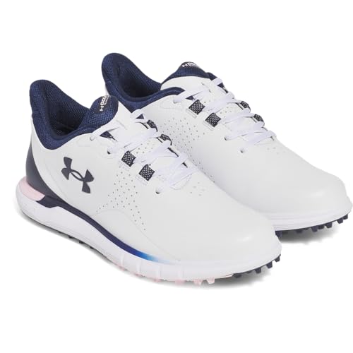 Under Armour Women's Drive Fade Spikeless Sneaker - 8.5 - (101) White/Prime Pink/Midnight Navy