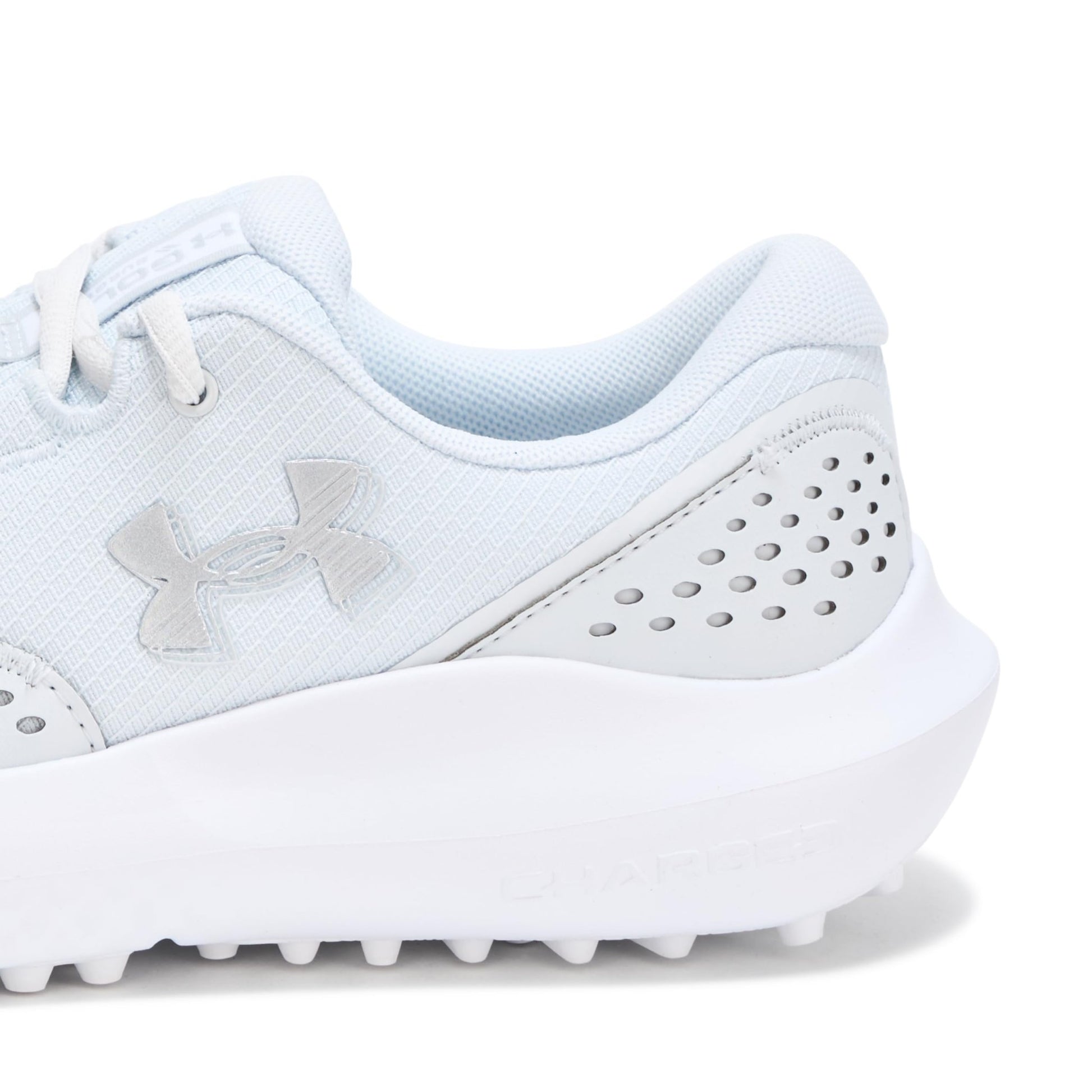 Under Armour Women's Surge Golf Cleat Sneaker - 7.5 - (100) Distant Gray/White/Metallic Silver