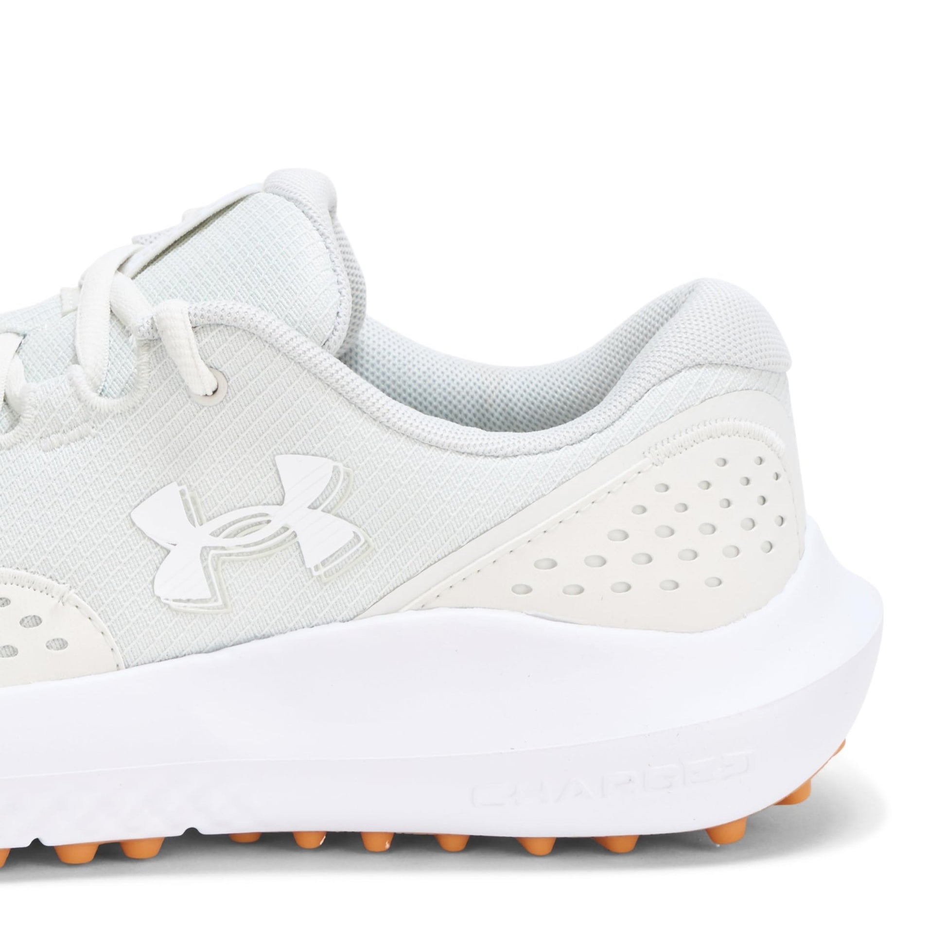 Under Armour Women's Surge Golf Cleat Sneaker - 7.5 - (100) Distant Gray/White/Metallic Silver