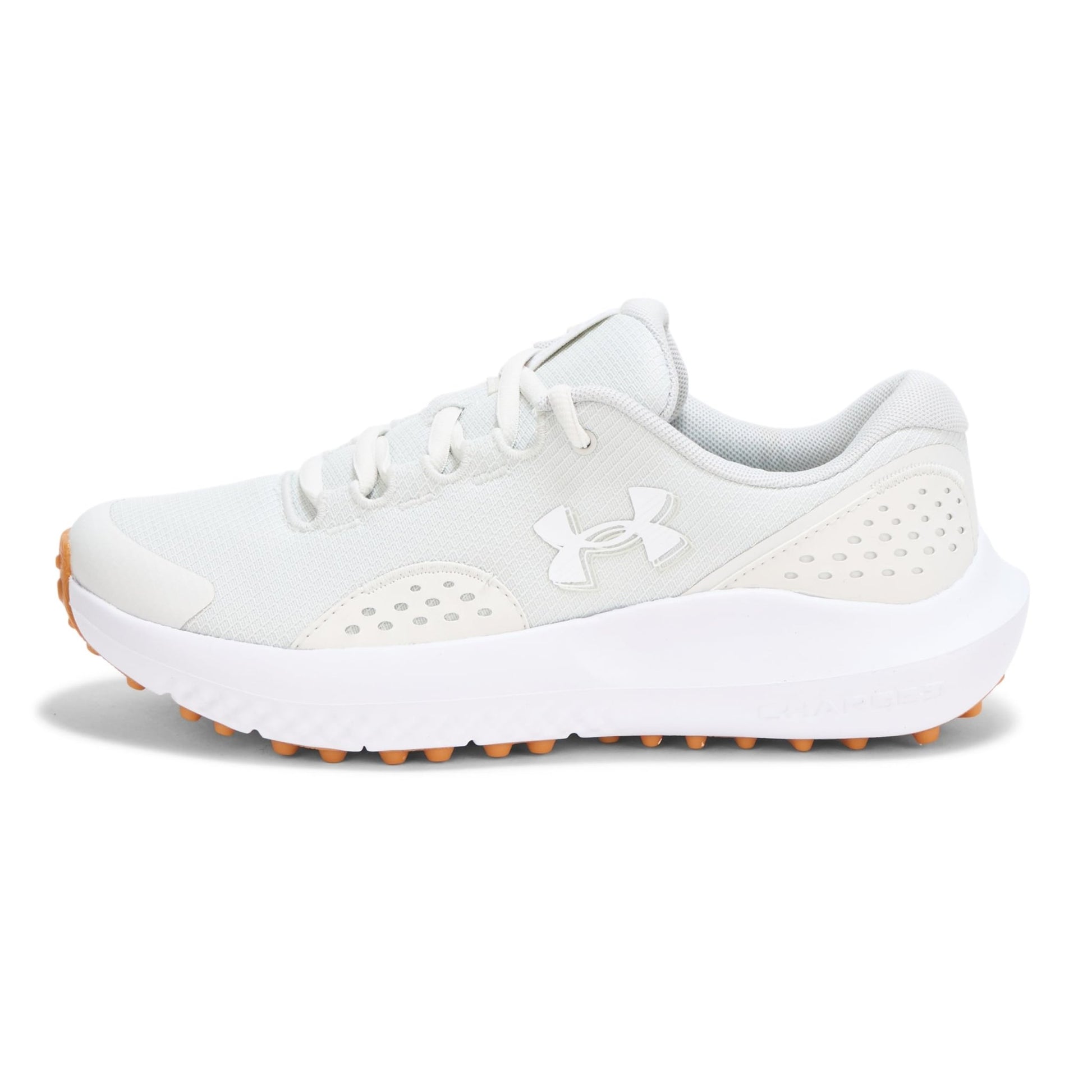 Under Armour Women's Surge Golf Cleat Sneaker - 7.5 - (100) Distant Gray/White/Metallic Silver