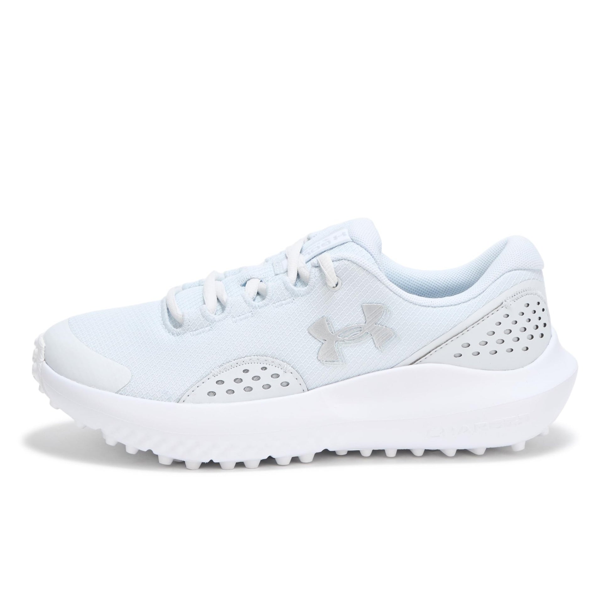 Under Armour Women's Surge Golf Cleat Sneaker - 7.5 - (100) Distant Gray/White/Metallic Silver