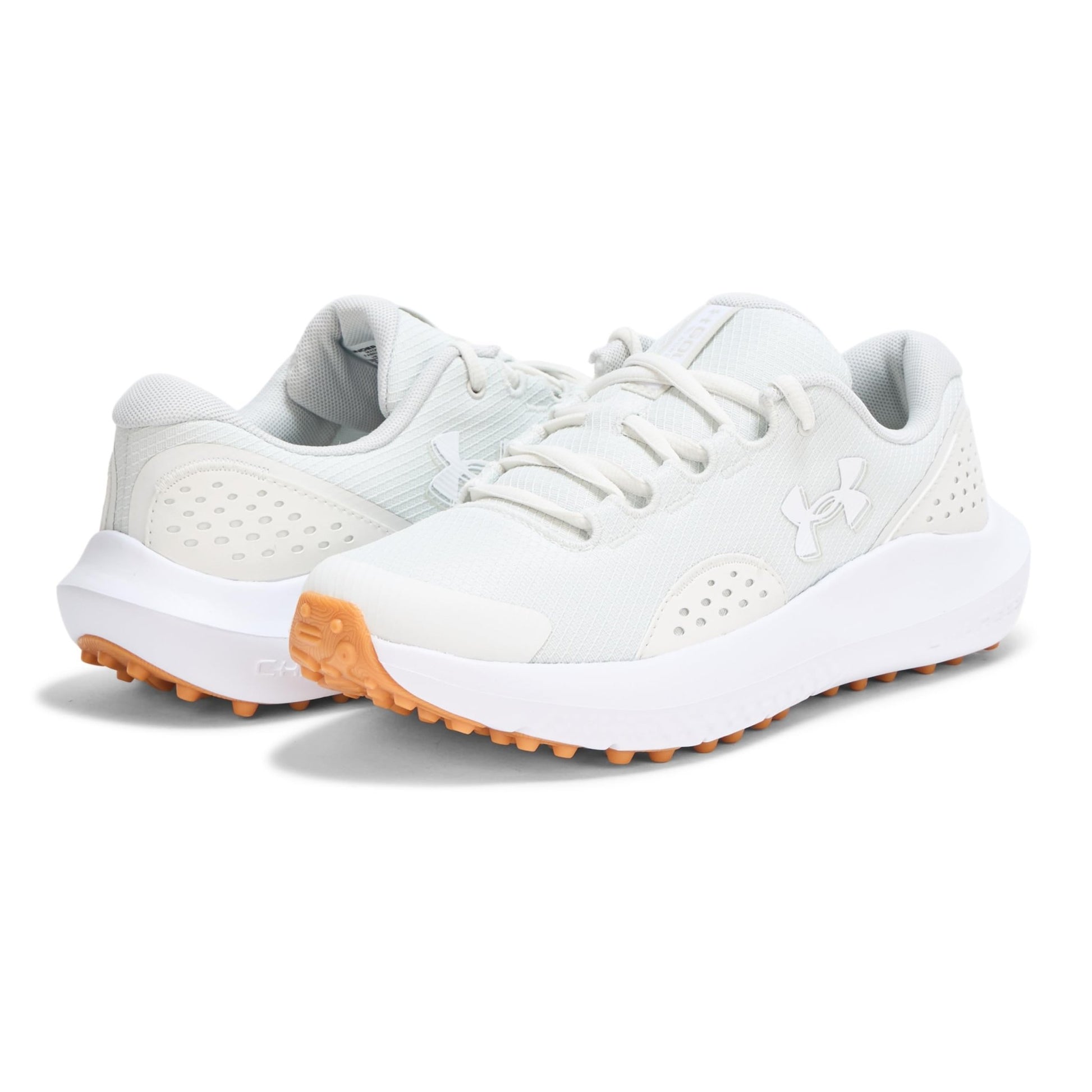 Under Armour Women's Surge Golf Cleat Sneaker - 7.5 - (100) Distant Gray/White/Metallic Silver