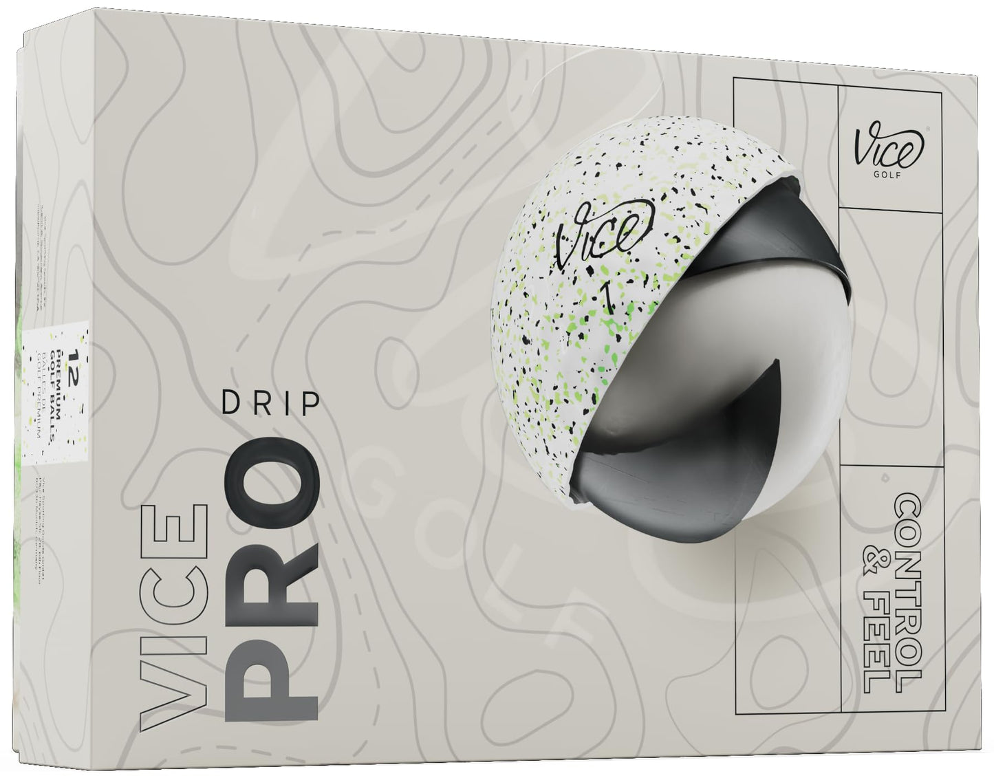 Vice Pro Golf Balls - Lime/Black Drip - 
