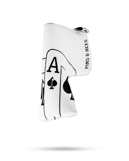 White Out Ace of Spades - Blade Putter Cover - Pins and Aces