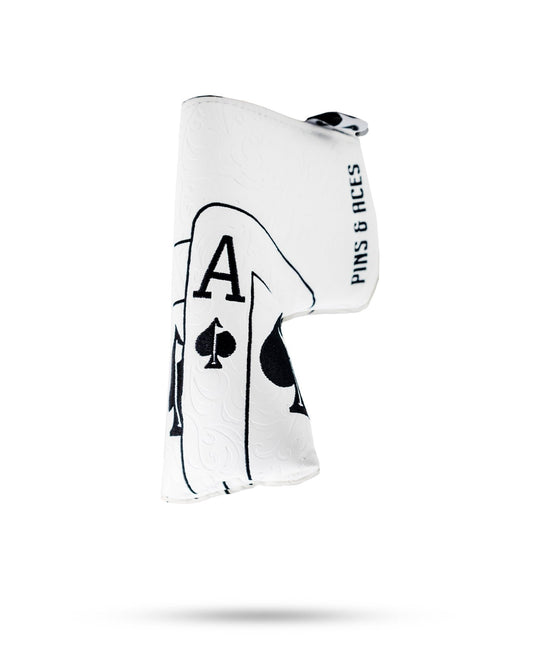White Out Ace of Spades - Blade Putter Cover - Pins and Aces