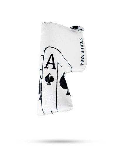 White Out Ace of Spades - Blade Putter Cover - Pins and Aces
