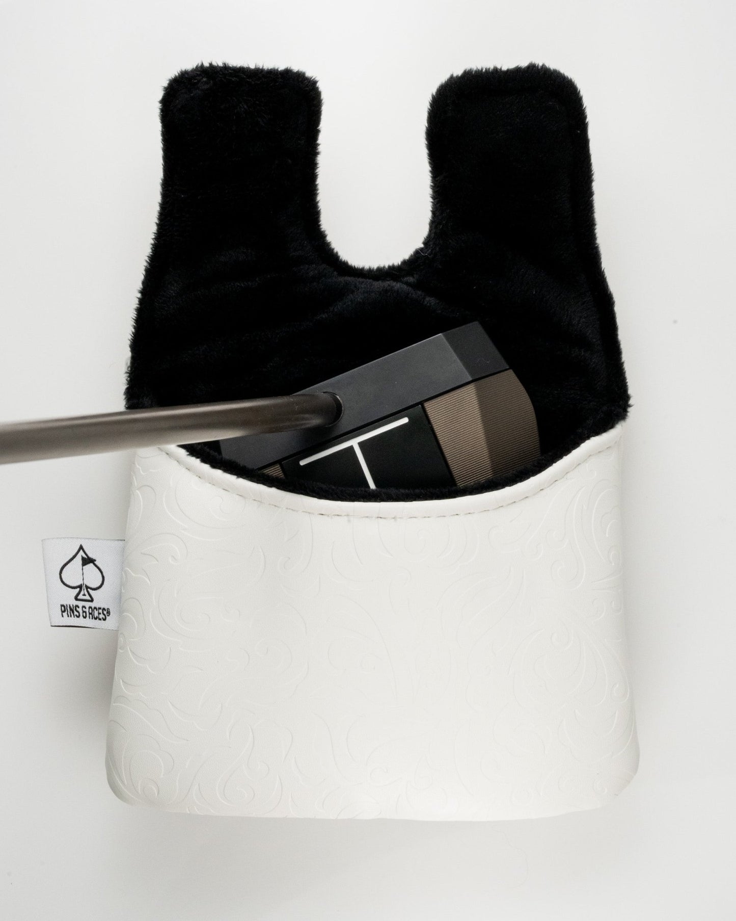 White Out Ace of Spades - Center Shaft Mallet Putter Cover - Pins and Aces