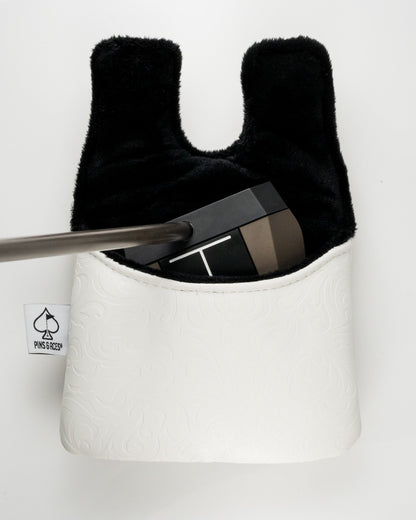 White Out Ace of Spades - Center Shaft Mallet Putter Cover - Pins and Aces