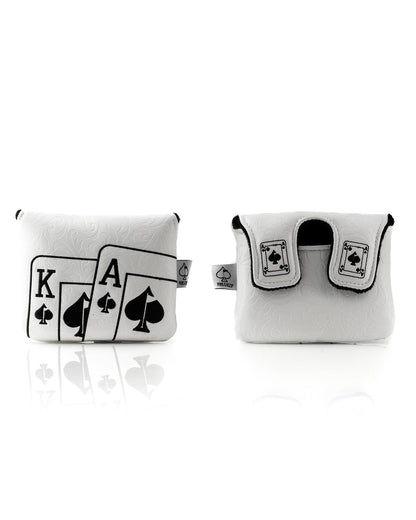 White Out Ace of Spades - Center Shaft Mallet Putter Cover - Pins and Aces