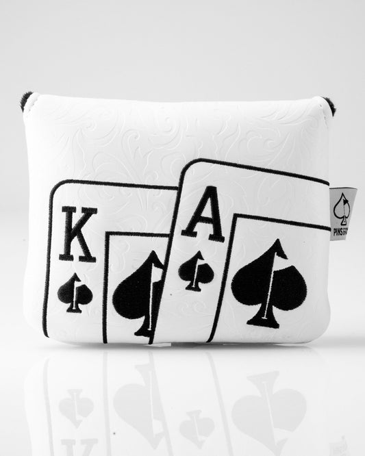 White Out Ace of Spades - Center Shaft Mallet Putter Cover - Pins and Aces
