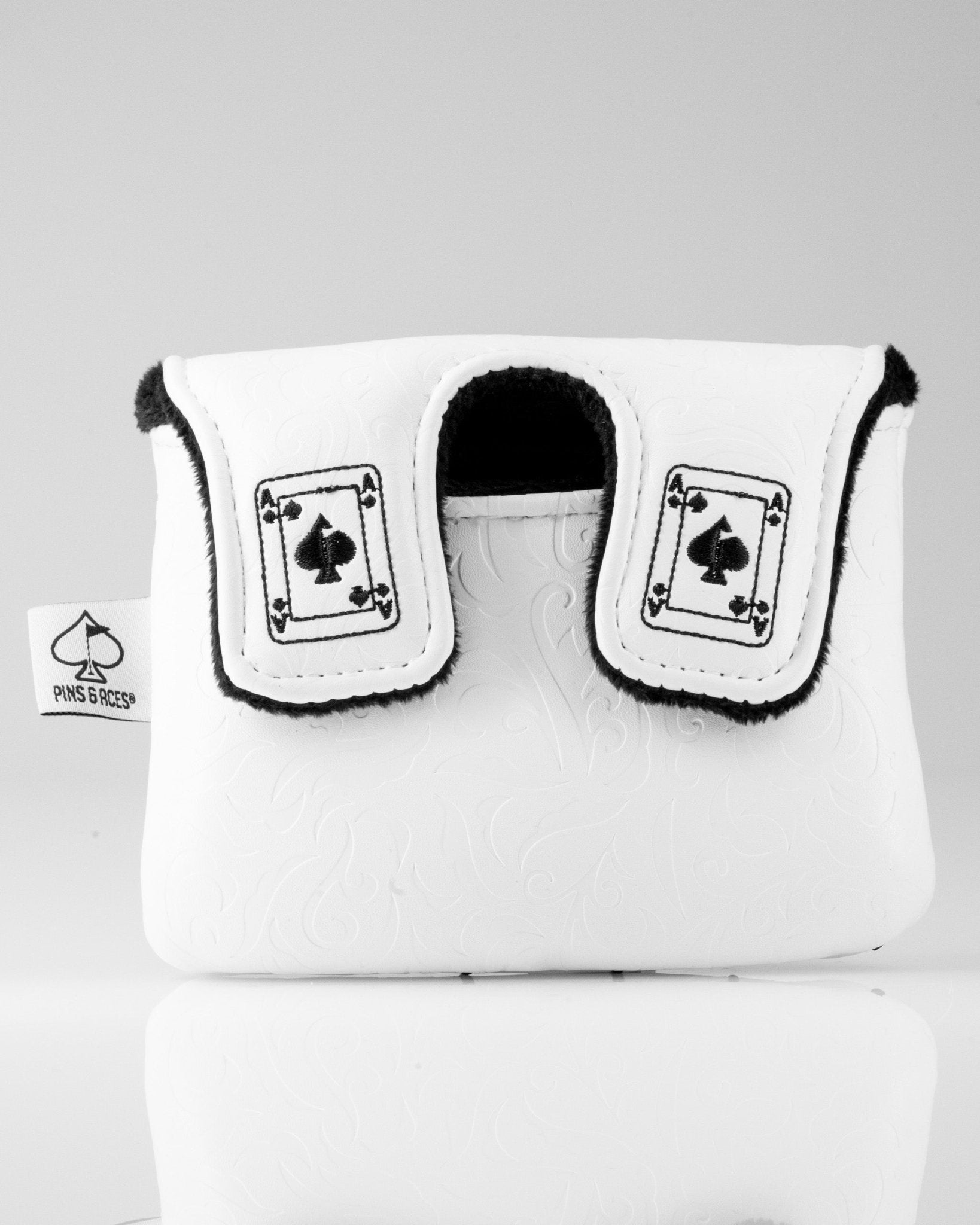 White Out Ace of Spades - Center Shaft Mallet Putter Cover - Pins and Aces