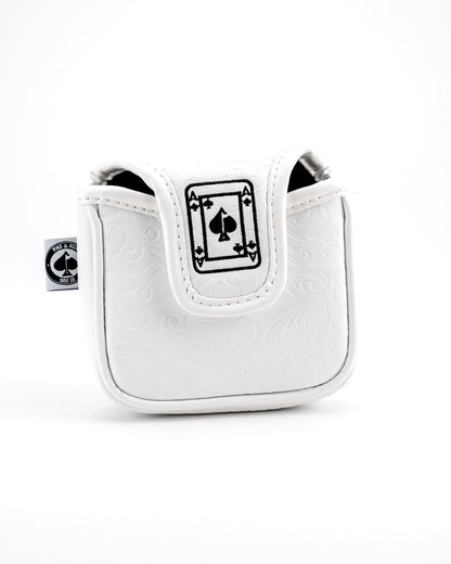 White Out Ace of Spades - Mallet Putter Cover - Pins and Aces