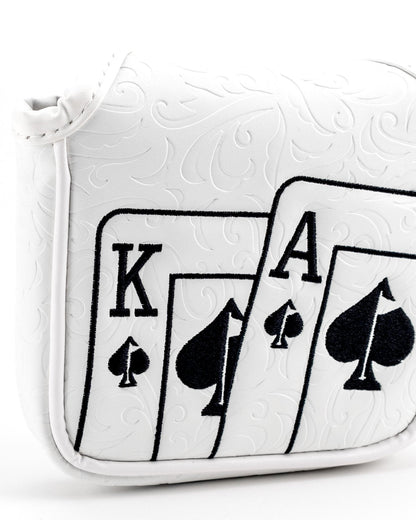 White Out Ace of Spades - Mallet Putter Cover - Pins and Aces