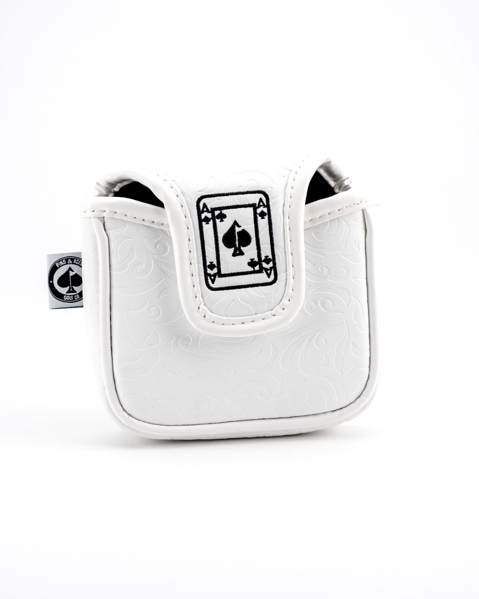 White Out Ace of Spades - Mallet Putter Cover - Pins and Aces