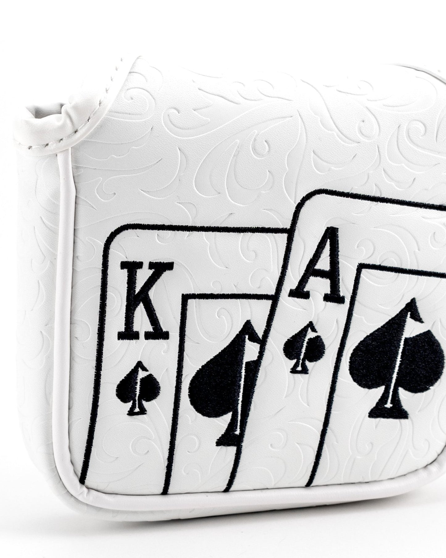 White Out Ace of Spades - Mallet Putter Cover - Pins and Aces