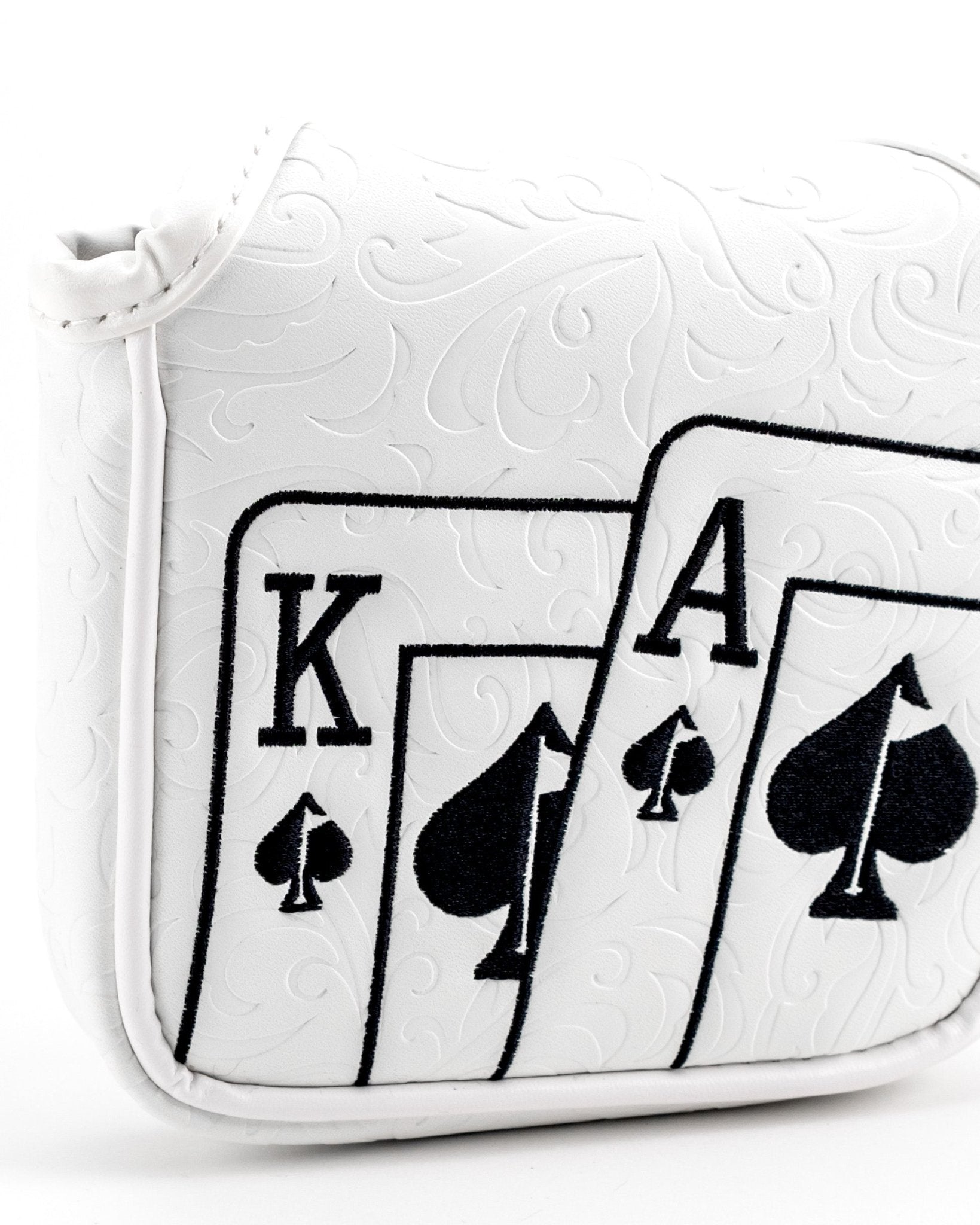 White Out Ace of Spades - Mallet Putter Cover - Pins and Aces