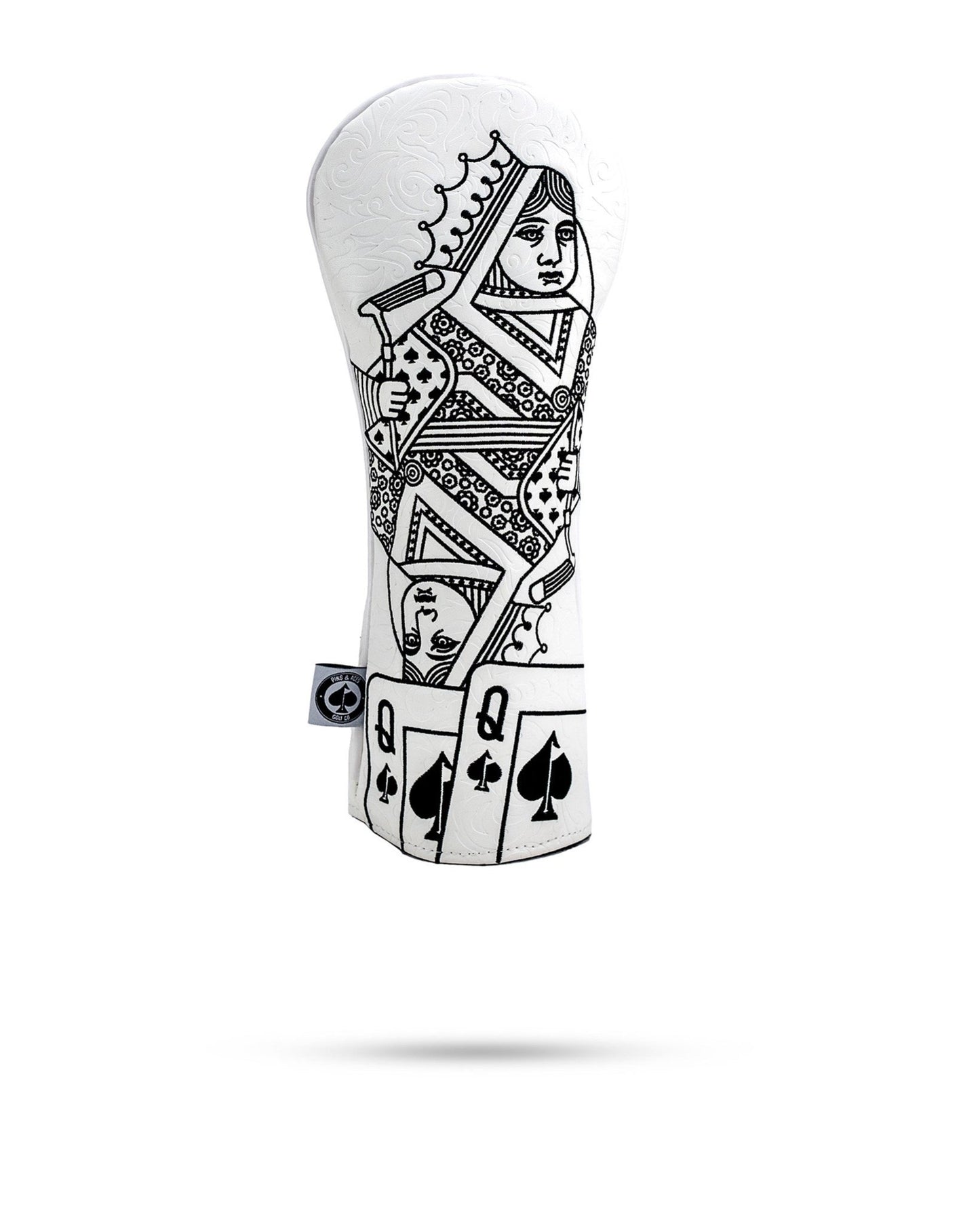 White Out Queen of Spades - Fairway Cover - Pins and Aces