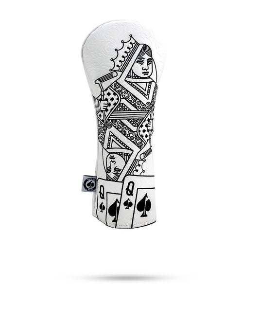 White Out Queen of Spades - Fairway Cover - Pins and Aces